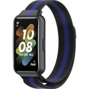 Huawei Band 7 Siyah+Mavi Için Milan Manyetik Saat Band (Yurt Dışından)