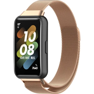 Huawei Band 7/7 Nfc Gül Altın Için Milan Metal Manyetik Saat Bandı (Yurt Dışından)
