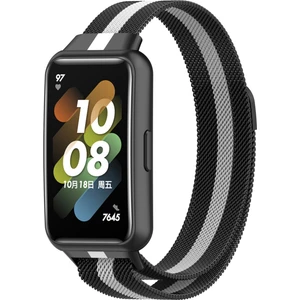 Huawei Band 7 Black+White Için Milan Manyetik Saat Band (Yurt Dışından)