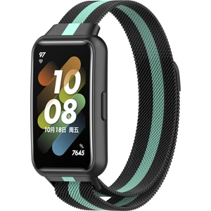Huawei Band 7 Black+Green Için Milan Manyetik Saat Bandı (Yurt Dışından)