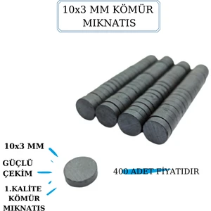 Ferrit Kömür Mıknatıs 10MM x 3 mm  (400 Adet)