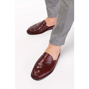 Erkek  Deri Damat Ev Terliği KAYAŞ.105 - Bordo - 40