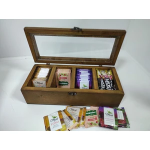 Wood Retro Woodretro Ahşap Çay/kahve Saklama ve Düzenleme Kutusu Ceviz Renk