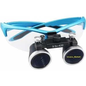 Orjinal Diş Cerrahi Binoküler Loupes Gözlük Lens Büyüteç 3.5x - 420MM Siyah (Taşıma Çantası Hediye)