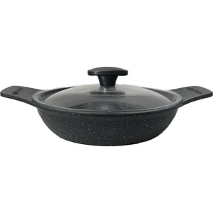 22 cm Yanmaz Yapışmaz Kapaklı Sahan/ Gri