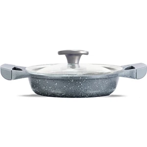 22 cm Granit Döküm Kapaklı Sahan/ Gri