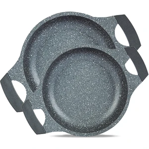 Granit Döküm 2'li Sahan Seti 18 Cm-20 Cm/ Gri