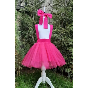 Shecco Babba Fuşya Kız Çocuk Tütü Elbise Bandana Takım 1-8 Yaş