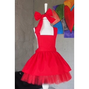 Shecco Babba Kırmızı Kız Çocuk Tütü Elbise Bandana Takım 1-8 Yaş