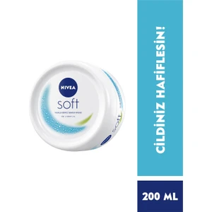 Soft Nemlendirici Vücut Bakım Kremi 200ml, Jojoba Yağı, E Vitamini, Yüz Vücut El, Yumuşak Cilt Hissi