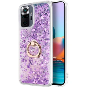 Xiaomi Redmi Note 10 Pro Max Kılıf Glitter Liquid Holder Mor