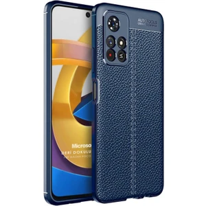 Xiaomi Redmi Note 11T Kılıf Deri Dokulu Silikon Lacivert