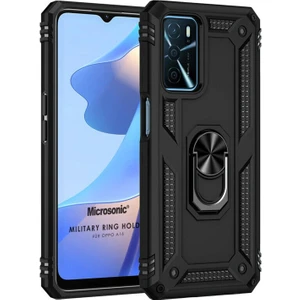 Oppo A16 Kılıf Military Ring Holder Siyah