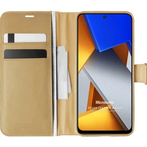 Xiaomi Poco M4 Pro Kılıf Delux Leather Wallet Gold