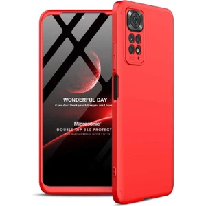 Xiaomi Redmi Note 11S Kılıf Double Dip 360 Protective Kırmızı