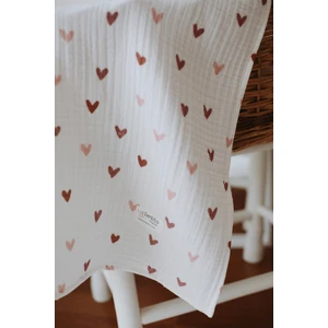 Tarkito Organic Heart Özel Tasarım 4 Katlı Müslin Bebek & Çocuk Battaniye 95X95CM