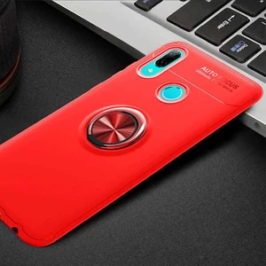 Huawei Y6 2019 Uyumlu Kılıf Standlı Manyetik Yüzüklü Esnek Yumuşak Silikon Case
