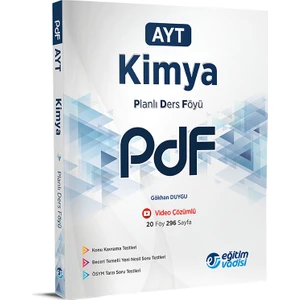Eğitim Vadisi Yayınları AYT 2023 Kimya PDF Planlı Ders Föyü