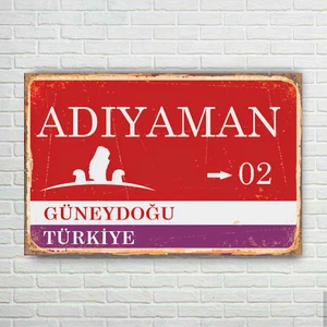 Trend Poster Adıyaman Plaka Retro Ahşap Poster