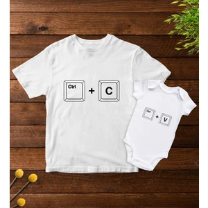 Bk Gift Baba Oğul Kombin Tshirt-Zıbın Hediye Seti -5