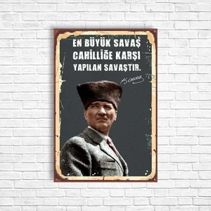 Trend Poster Atatürk Retro Ahşap Poster