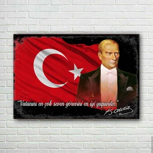 Trend Poster Atatürk Retro Ahşap Poster