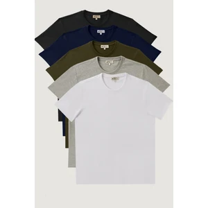 Altınyıldız Classics Slim Fit Dar Kesim Bisiklet Yaka 5'li Tişört Paketi