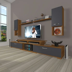 Flex 5DA130 Mdf Tv Ünitesi Tv Sehpası - Ceviz - Antrasit