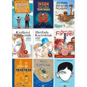 Abartma Tozu - İnsan Vücudu Tiyatrosu - Benim Zürafam Uçabilir - Kraliçeyi Kurtarmak - Haritada Kaybolmak - Bunun Adı Findel - Momo - Kumkurdu - Mucize - 9 Çocuk Kitapları Seti
