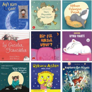 Ayı Kim Çaldı + Yavru Hayvanlar Nasıl Uyur + Uykusu Gelmeyen Porsuk + İyi Geceler Farecikler + Bir Fil Nasıl Uyur + Kediciğin Uyku Vakti + Uykuya Dalamayan Minik + Uykucu Aslan Nasıl Uyur /9 Kitap Set