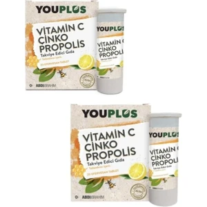 You Plus Vitamin C Çinko Propolis 20 Efervesan Tablet 2'li
