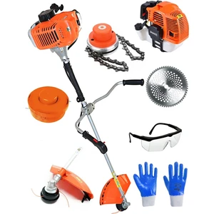 I08 6 Hp Yan Tipi Benzinli Motorlu Ot Çalı Tırpanı Çim Biçme Makinesi Tırpan + Canavar Başlık