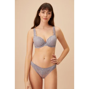 Latte Dantelli Yarı Destekli Balenli Sütyen
