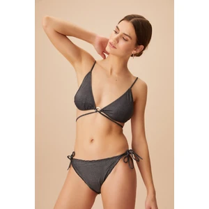 Bağcıklı Fırfırlı Shiny Bikini Alt