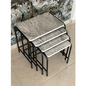 Aslan Store Metal Zigon Sehpa Orta Sehpa Yan Sehpa Metal 4'lü