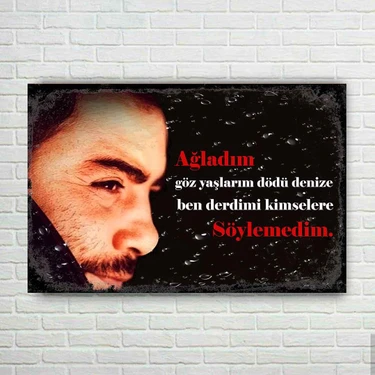 Trend Poster Ahmet Kaya Retro Ahşap