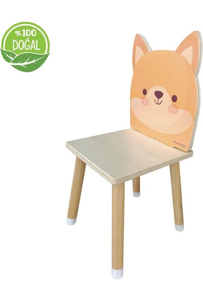 Odun Concept Doğal Ahşap Çocuk Aktivite Sandalyesi - Tilki