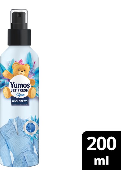 Yumoş Jet Fresh Giysi Spreyi Yıkamadan Ferah Koku ve Ütü Etkisi  Lilyum 200 ml