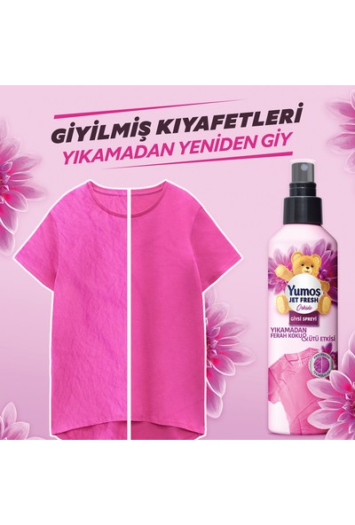 Yumoş Jet Fresh Giysi Spreyi Yıkamadan Ferah Koku ve Ütü Etkisi  Orkide 200 ml