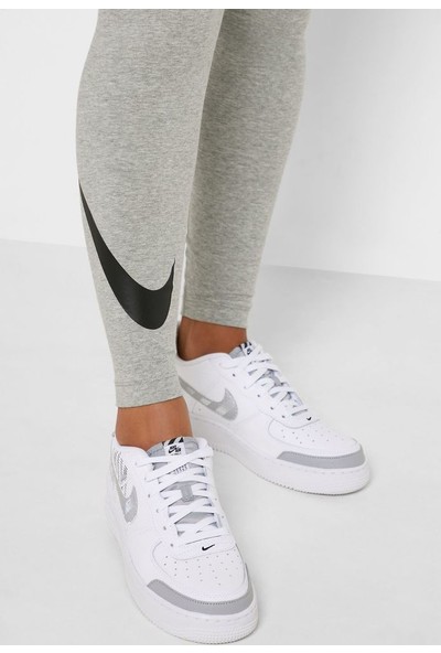 Nike Sportswear Swoosh Leg-A-See Kadın Gri Tayt DB3896-063