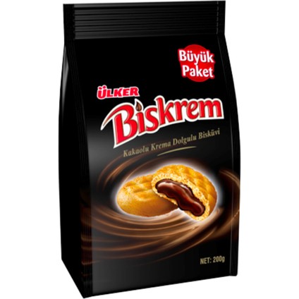 Biskrem Kakaolu Büyük Boy Poşet 200 gr x 12 Adet