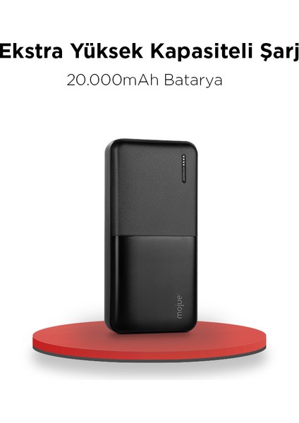 mojue by ttec PB09 20.000mAh Taşınabilir Şarj Aleti / Powerbank-Siyah