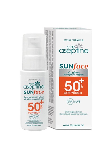 Sun Face Spf 50+ Yüz Güneş Koruyucu Losyon 60 ml x 3 Adet