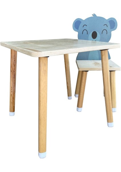 Doğal Ahşap Çocuk Aktivite Masa ve Sandalye Takımı - Koala indirimleri