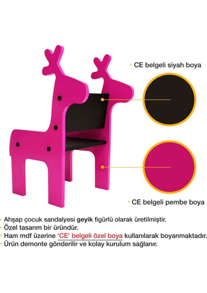 Renkli Çocuk Oyun Sandalyesi - Geyik fırsatları