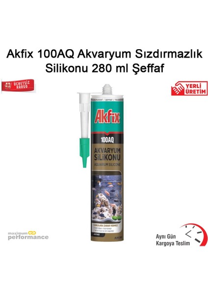 100 Akvaryum Sızdırmazlık Silikonu 280 ml Şeffaf