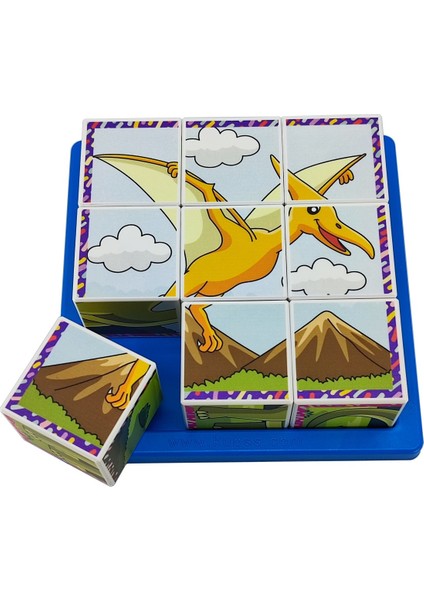 Dinozorlar Puzzle Seri 1 - (9 Küp 6 Dinazor Yapboz)