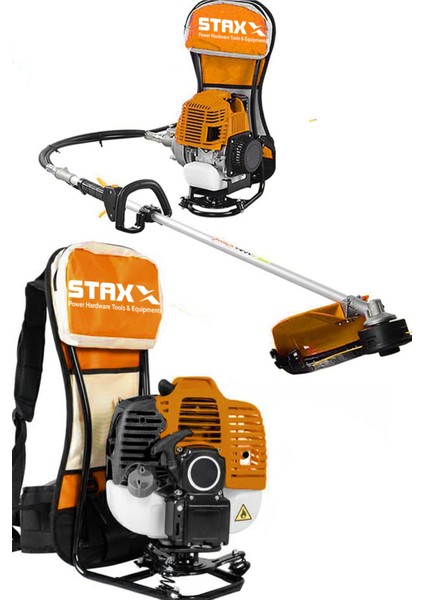 Turbo Çelik Krank 7.9hp 63CC Benzinli Sırt Tipi Tırpan Çayır Ot Biçme Makinesi +Canavar Başlık +Yağ