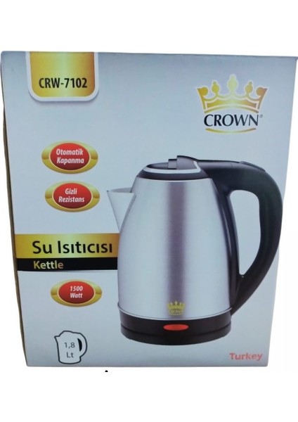 Çelik Su Isıtıcı Kettle 1500W CRW-7102