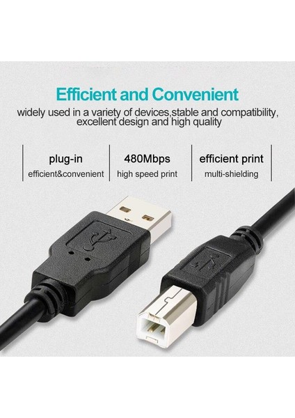 USB Yazıcı Printer Arabağlantı Kablosu Usb2.0 Yüksek Hız 1.5m 4951